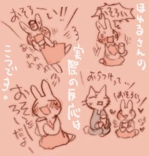 お揃いを喜ぶほゆるうさぎさん